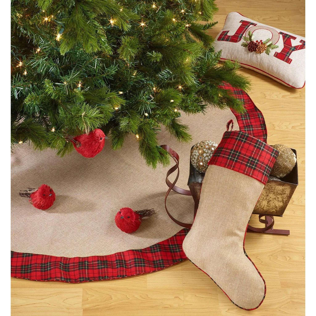 Charming Tartan Plaid Trim Tree Skirt Pitch A Stitch Plus