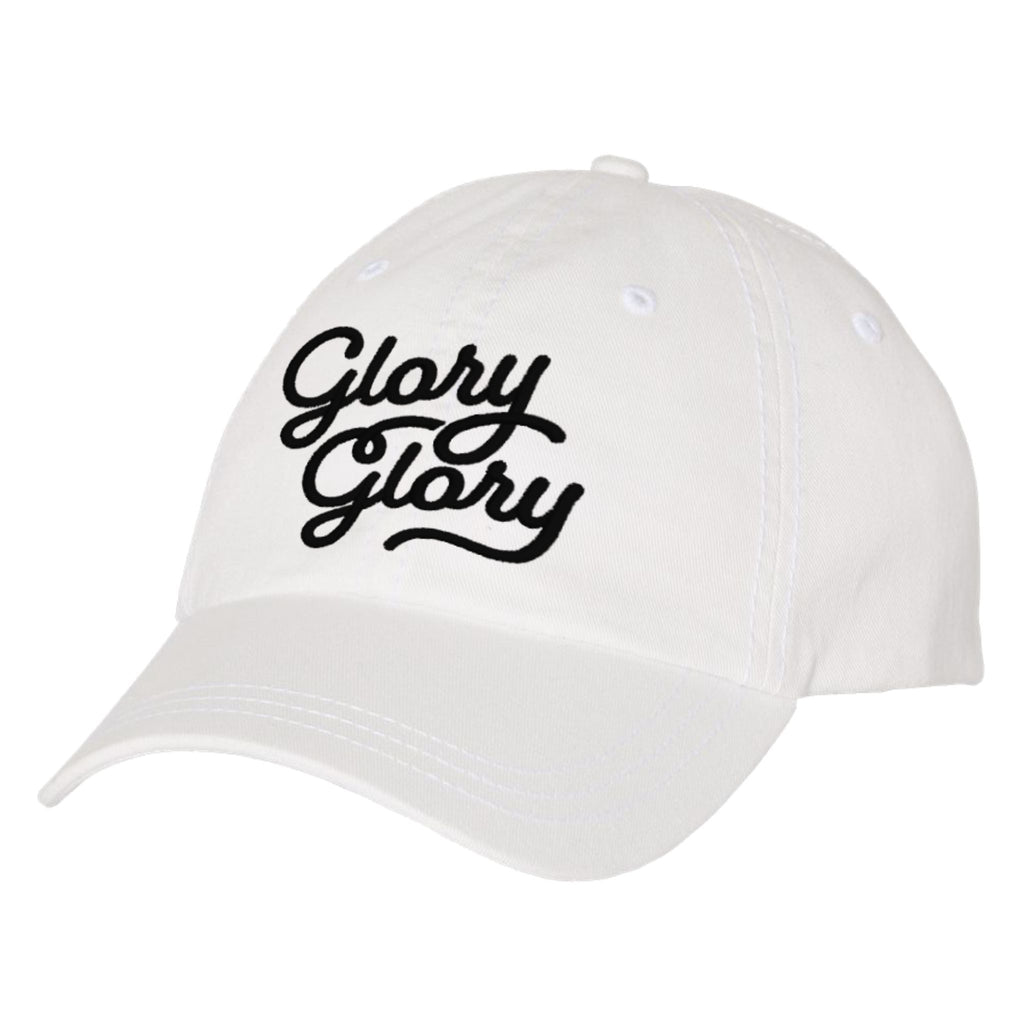 Glory Glory pigment dyed dad hat in white and black