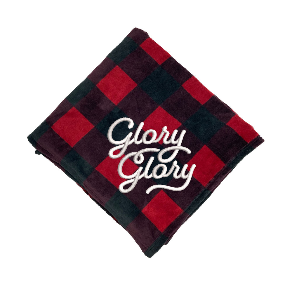 Glory Glory Red and Black Plaid folded Blanket product image